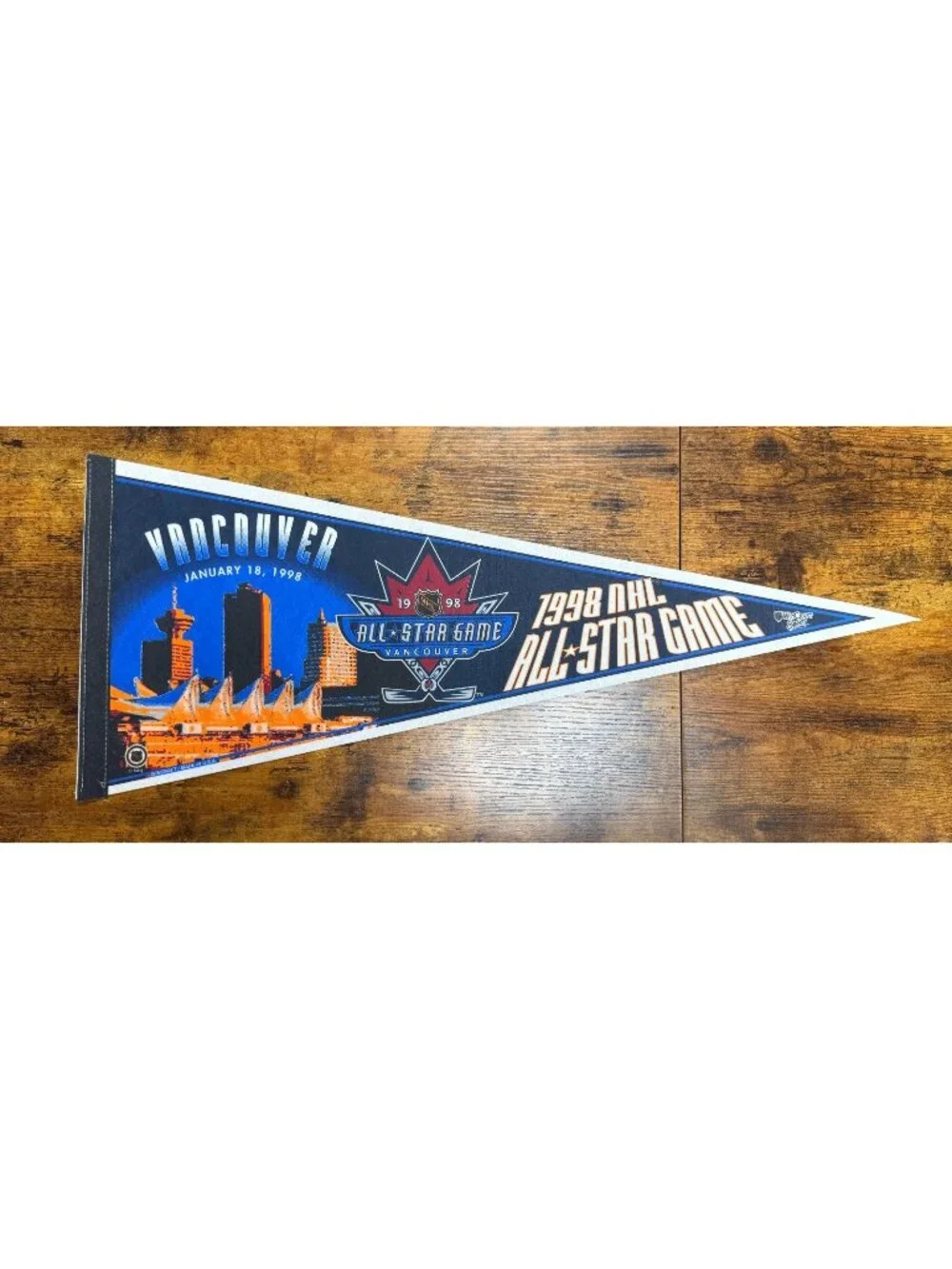 Vintage NHL 1998 All Star Game Vancouver Canucks Hockey Pennant